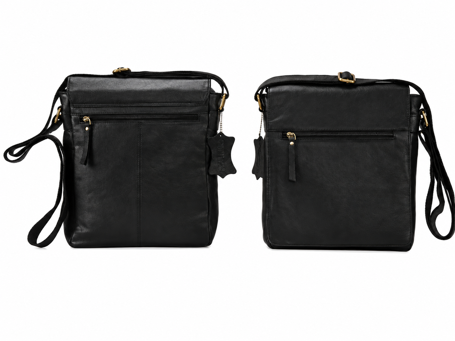 Cognac Tan Leather Messenger Bag